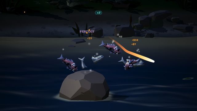 Night on the river: a PERFECT swipe through a school, +$32.