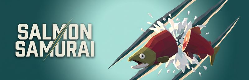 A wide banner of the capsule art: the logo on the left, the cut salmon on the right.