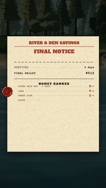 The FINAL NOTICE that ends a run.