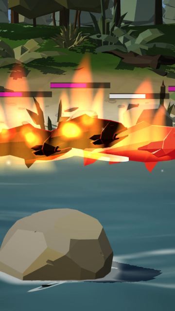 A fire swipe sets a row of salmon burning, and it spreads.