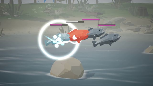 A frost swipe freezes big fish mid-leap.