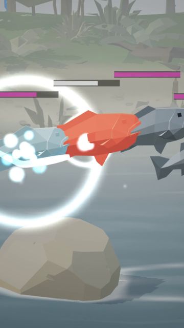 A frost swipe freezes big fish mid-leap.