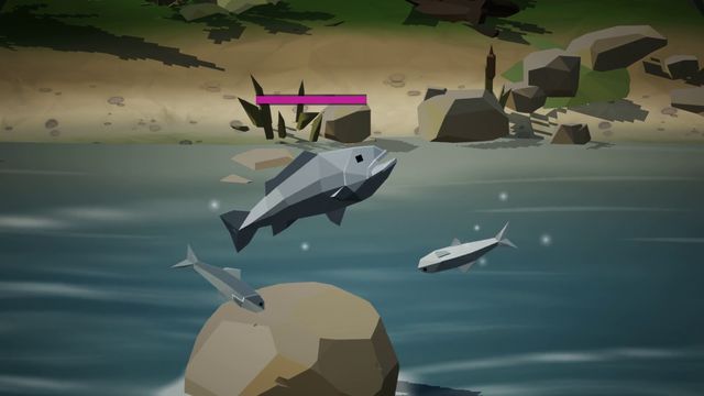A king salmon sliced twice before it lands.