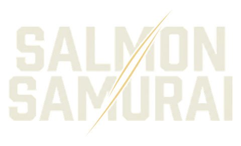 The Salmon Samurai logo on a transparent background.